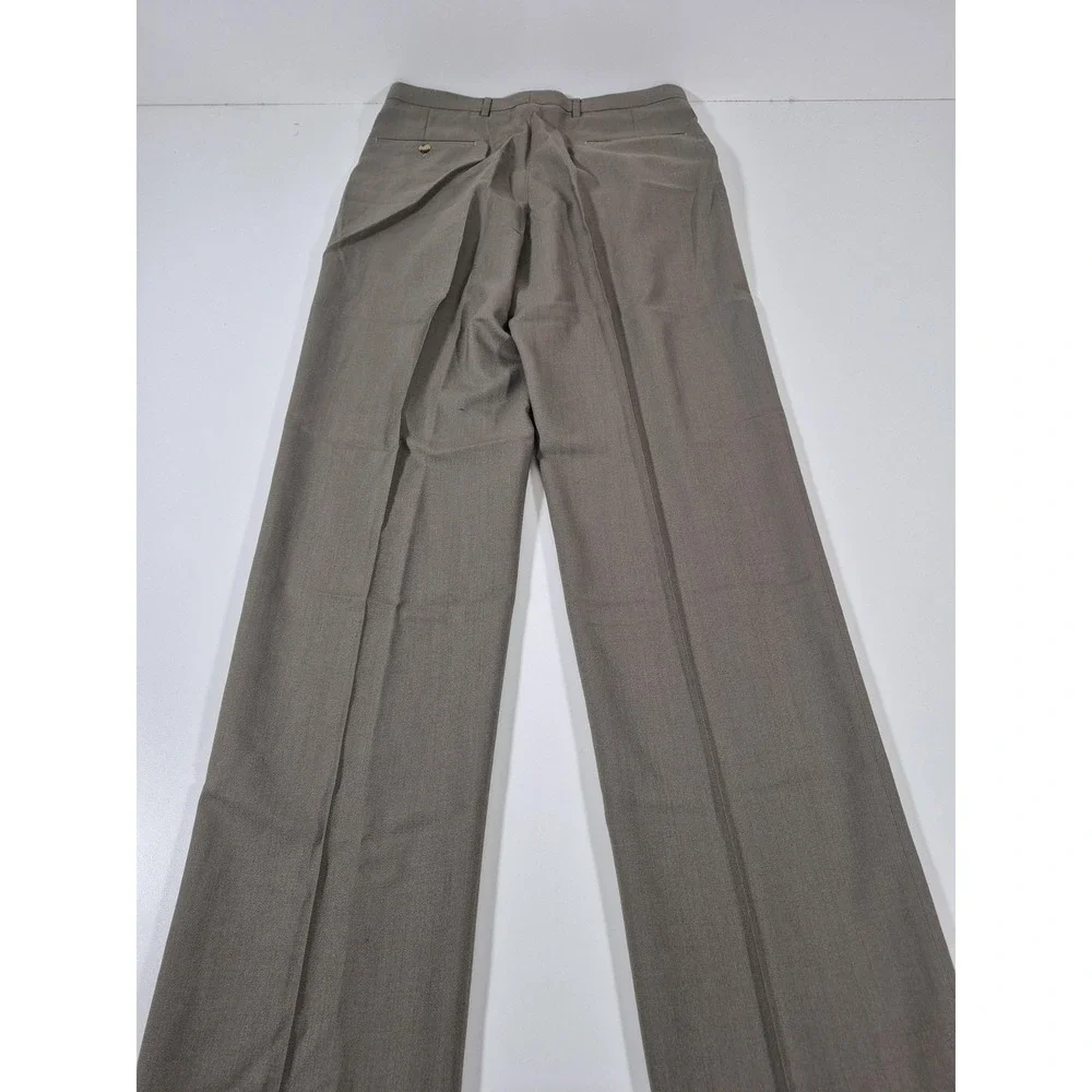 VTG Sansabelt Dress Pants Mens 34x36 Beige Pleated Straight Comfort Waist